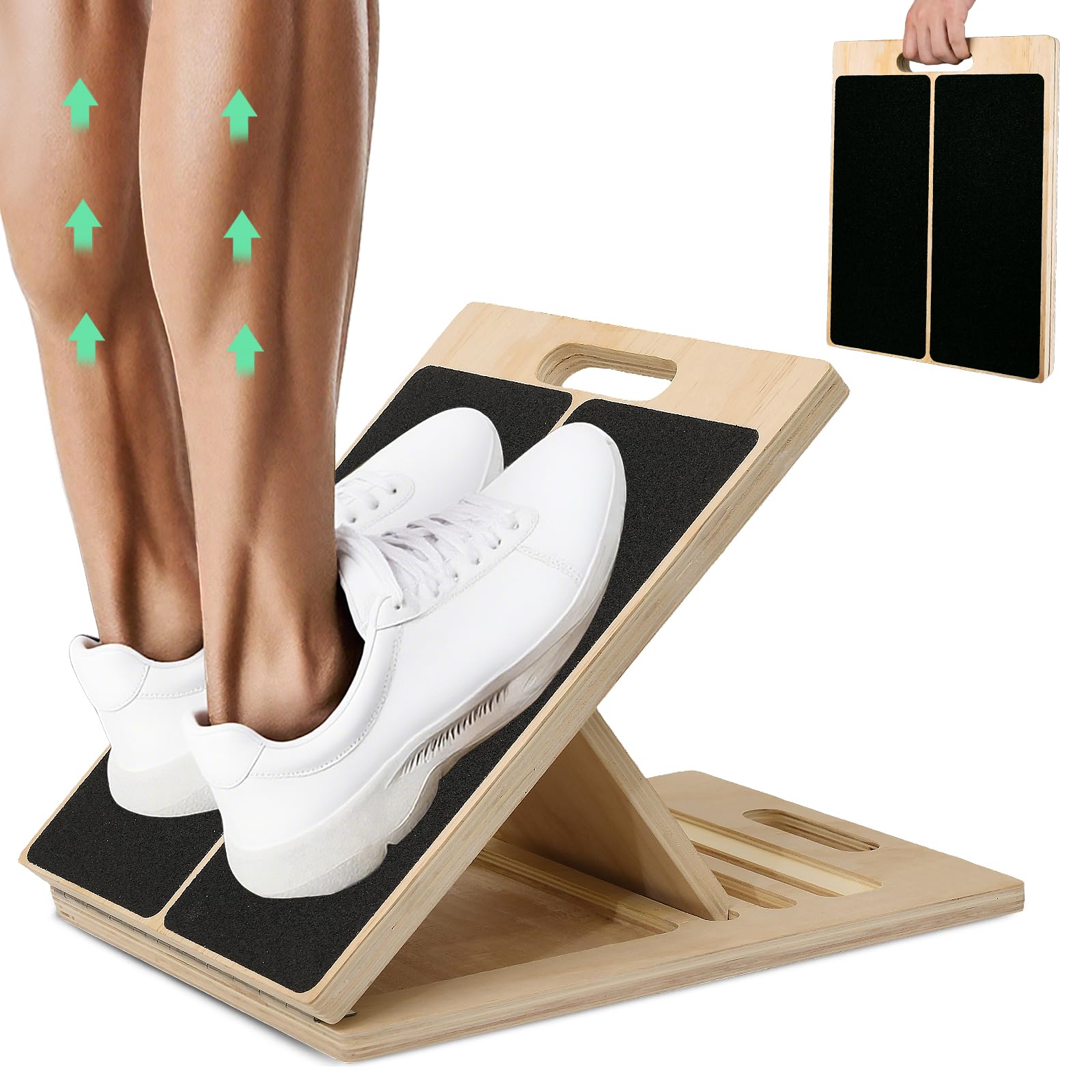 Balance Board Wobble - 2-in-1 houten balansbord & kuitrekplank, verstelbare