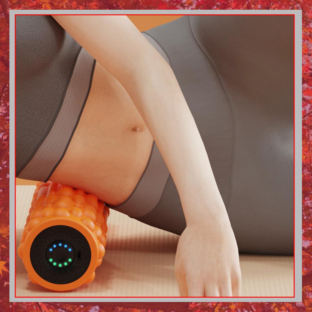 Pilates Yoga Exercises - Elektrische vibrerende schuimroller Yogakolom Oplaadbare massagekolom