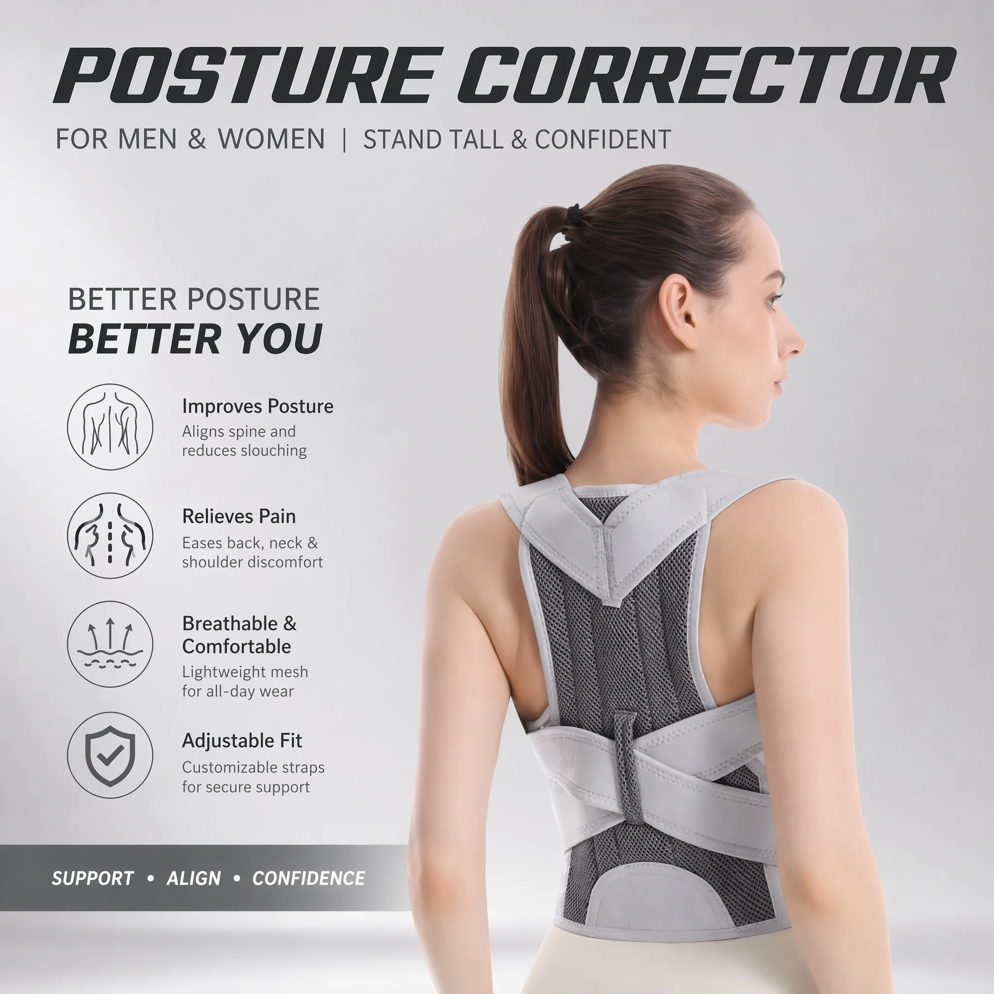 Posture Pole Corrector - Nieuwe Design Humpback Girdle Keel Bovenrugband