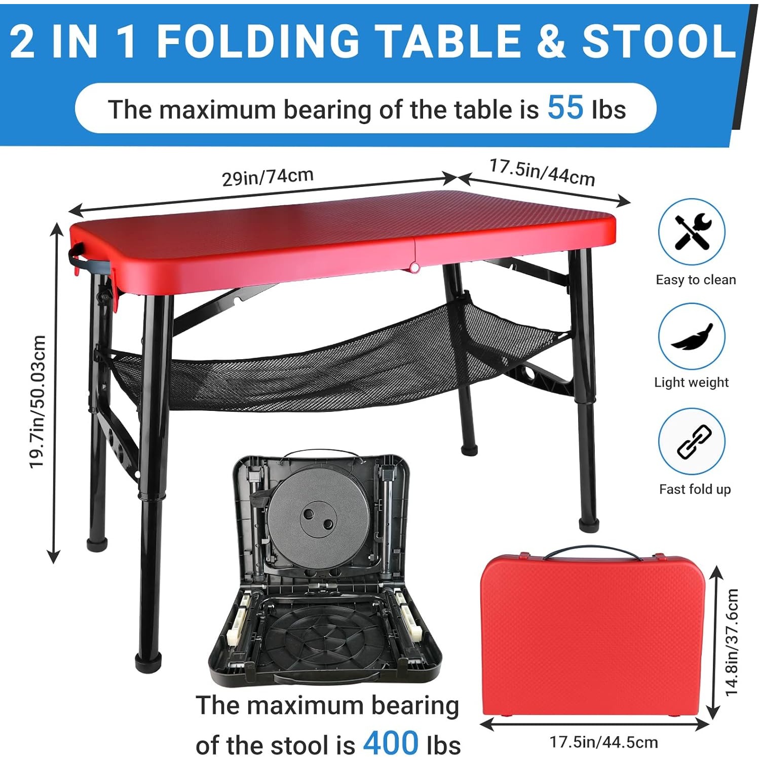 Intrekbare klaptafel en krukse - Inversion Table Fold recensie en prijs