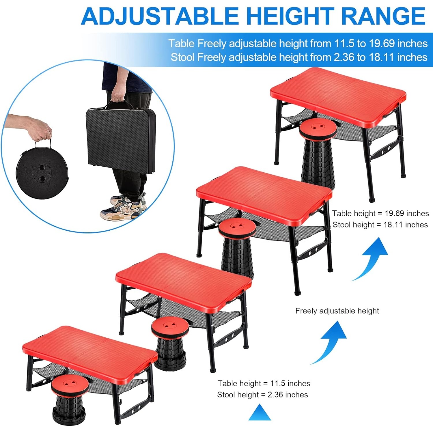 Intrekbare klaptafel en krukse - Inversion Table Fold recensie en prijs